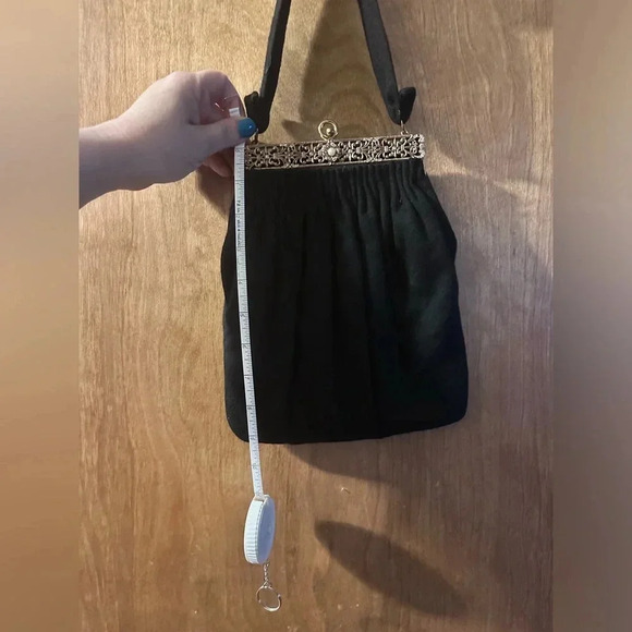 Vintage Guild Creations Black Cloth Pleated Purse - Picture 2 of 9